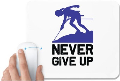 UDNAG White Mousepad 'Climbing | Never give up' for Computer / PC / Laptop [230 x 200 x 5mm] Mousepad(White)