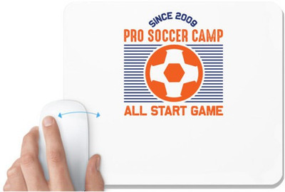 UDNAG White Mousepad 'Football | Pro soccer' for Computer / PC / Laptop [230 x 200 x 5mm] Non Slip Base Mousepad(White)