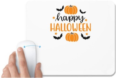 UDNAG White Mousepad 'Halloween | Happy Halloweenn' for Computer / PC / Laptop [230 x 200 x 5mm] Mousepad(White)