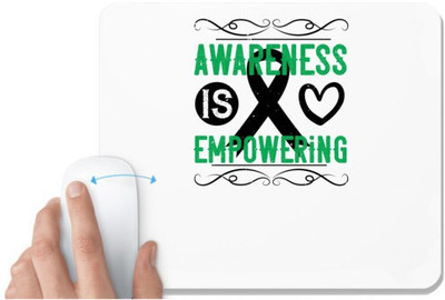 UDNAG White Mousepad 'Awareness | Awareness is empowering' for Computer / PC / Laptop [230 x 200 x 5mm] Non Slip Base Mousepad(White)
