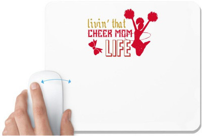 UDNAG White Mousepad 'Mother | Livin that cheer mom life 2' for Computer / PC / Laptop [230 x 200 x 5mm] Non Slip Base Mousepad(White)
