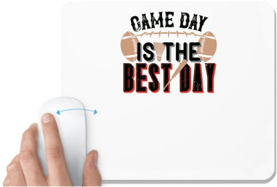 UDNAG White Mousepad 'Football | Game day is the best day' for Computer / PC / Laptop [230 x 200 x 5mm] Non Slip Base Mousepad(White)
