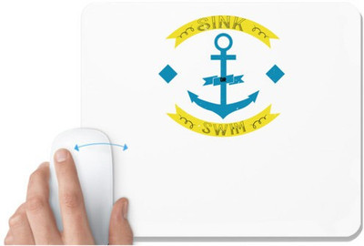 UDNAG White Mousepad 'Swimming | Sink or swim' for Computer / PC / Laptop [230 x 200 x 5mm] Mousepad(White)
