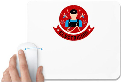 UDNAG White Mousepad 'Electrical Engineer | Electrician 1' for Computer / PC / Laptop [230 x 200 x 5mm] Non Slip Base Mousepad(White)