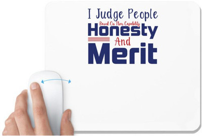 UDNAG White Mousepad 'Honesty | Donalt Trump' for Computer / PC / Laptop [230 x 200 x 5mm] Non Slip Base Mousepad(White)