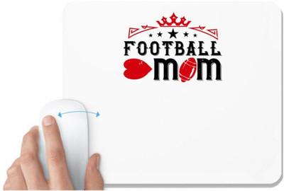 UDNAG White Mousepad 'Mother | Football mom 2' for Computer / PC / Laptop [230 x 200 x 5mm] Non Slip Base Mousepad(White)