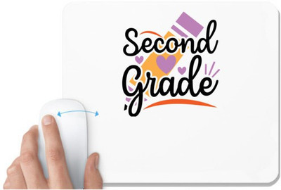 UDNAG White Mousepad 'Teacher Student | Second Grade' for Computer / PC / Laptop [230 x 200 x 5mm] Non Slip Base Mousepad(White)