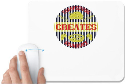 UDNAG White Mousepad 'Thanks Giving | Thanksgiving creates abundance' for Computer / PC / Laptop [230 x 200 x 5mm] Non Slip Base Mousepad(White)