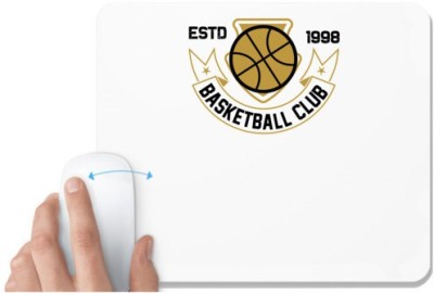 UDNAG White Mousepad 'Basketball | Estd' for Computer / PC / Laptop [230 x 200 x 5mm] Mousepad(White)