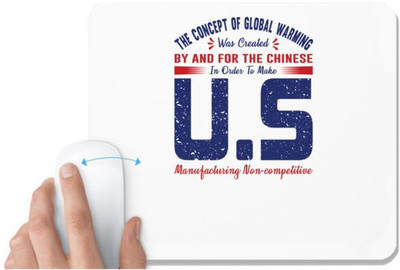 UDNAG White Mousepad 'US | Donalt Trump' for Computer / PC / Laptop [230 x 200 x 5mm] Non Slip Base Mousepad(White)