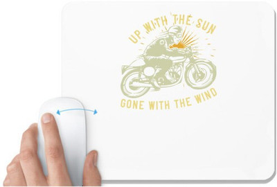 UDNAG White Mousepad 'Motorcycle | up with the sun gone with the wind' for Computer / PC / Laptop [230 x 200 x 5mm] Mousepad(White)