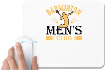 UDNAG White Mousepad 'Baseball | Badminton men's' for Computer / PC / Laptop [230 x 200 x 5mm] Mousepad(White)