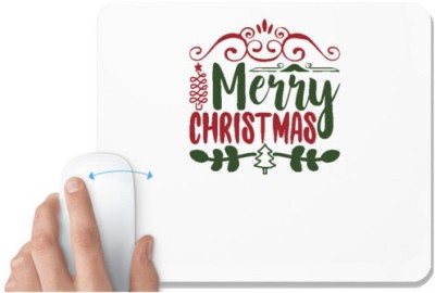 UDNAG White Mousepad 'Christmas | merry crishtmas' for Computer / PC / Laptop [230 x 200 x 5mm] Mousepad(White)