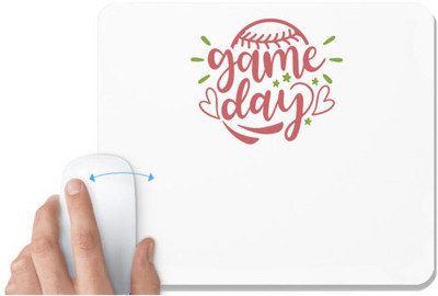 UDNAG White Mousepad 'Sports Day | game day' for Computer / PC / Laptop [230 x 200 x 5mm] Non Slip Base Mousepad(White)