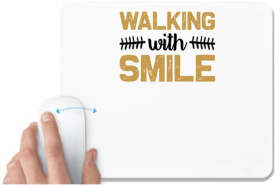 UDNAG White Mousepad 'Walking | Walking with' for Computer / PC / Laptop [230 x 200 x 5mm] Non Slip Base Mousepad(White)