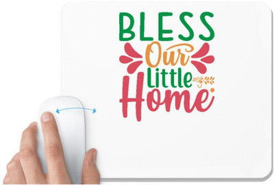 UDNAG White Mousepad 'Christmas | blese our little home' for Computer / PC / Laptop [230 x 200 x 5mm] Non Slip Base Mousepad(White)