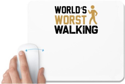 UDNAG White Mousepad 'Walking | World's copy 2' for Computer / PC / Laptop [230 x 200 x 5mm] Mousepad(White)