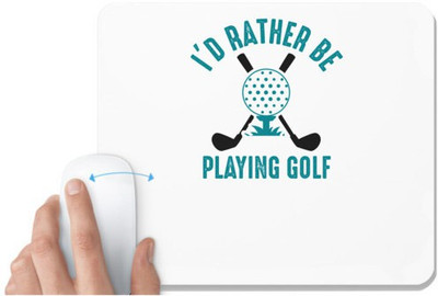 UDNAG White Mousepad 'Hockey | I'd rather' for Computer / PC / Laptop [230 x 200 x 5mm] Non Slip Base Mousepad(White)