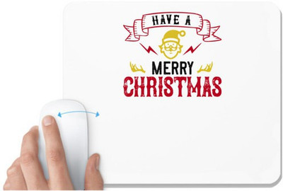 UDNAG White Mousepad 'Christmas | have a merry christmas' for Computer / PC / Laptop [230 x 200 x 5mm] Non Slip Base Mousepad(White)