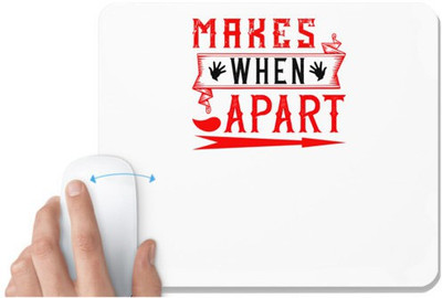 UDNAG White Mousepad 'Love | makes when apart' for Computer / PC / Laptop [230 x 200 x 5mm] Mousepad(White)