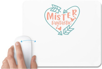 UDNAG White Mousepad 'witch | Mister Fangtastic' for Computer / PC / Laptop [230 x 200 x 5mm] Non Slip Base Mousepad(White)