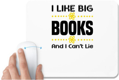 UDNAG White Mousepad 'Books | I like' for Computer / PC / Laptop [230 x 200 x 5mm] Non Slip Base Mousepad(White)
