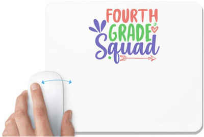 UDNAG White Mousepad 'Teacher Student | 4th grade squad' for Computer / PC / Laptop [230 x 200 x 5mm] Non Slip Base Mousepad(White)