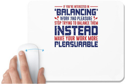 UDNAG White Mousepad 'Work and pleasure | Donalt Trump' for Computer / PC / Laptop [230 x 200 x 5mm] Non Slip Base Mousepad(White)