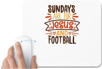 UDNAG White Mousepad 'Football | sundays' for Computer / PC / Laptop [230 x 200 x 5mm] Non Slip Base Mousepad(White)