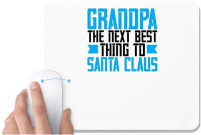 UDNAG White Mousepad 'Grand Father | grandpa Santa Claus' for Computer / PC / Laptop [230 x 200 x 5mm] Non Slip Base Mousepad(White)