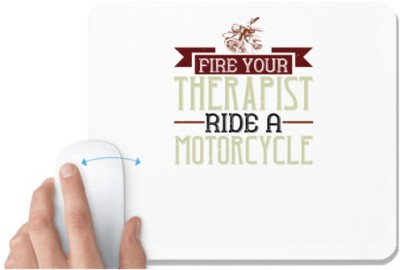 UDNAG White Mousepad 'Motorcycle | fire your therapist ride a motorcycle' for Computer / PC / Laptop [230 x 200 x 5mm] Mousepad(White)