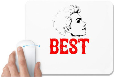 UDNAG White Mousepad 'Best | best' for Computer / PC / Laptop [230 x 200 x 5mm] Non Slip Base Mousepad(White)