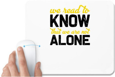 UDNAG White Mousepad 'Books | We read' for Computer / PC / Laptop [230 x 200 x 5mm] Non Slip Base Mousepad(White)
