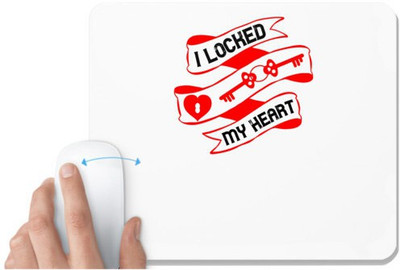 UDNAG White Mousepad 'Couple | i looked my heart' for Computer / PC / Laptop [230 x 200 x 5mm] Non Slip Base Mousepad(White)