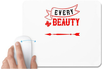 UDNAG White Mousepad 'Couple | every beauty needs a beast' for Computer / PC / Laptop [230 x 200 x 5mm] Non Slip Base Mousepad(White)