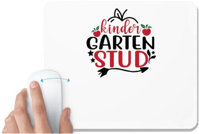 UDNAG White Mousepad 'Teacher Student | KINDER GARTEN STUD' for Computer / PC / Laptop [230 x 200 x 5mm] Non Slip Base Mousepad(White)
