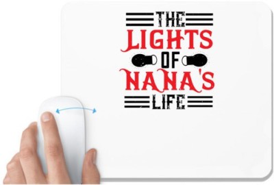 UDNAG White Mousepad 'Grand Father | 02 THE LIGHTS OF NANAS LIFE' for Computer / PC / Laptop [230 x 200 x 5mm] Mousepad(White)