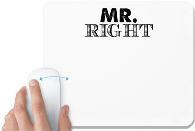 UDNAG White Mousepad 'Couple | mr. right' for Computer / PC / Laptop [230 x 200 x 5mm] Non Slip Base Mousepad(White)
