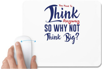 UDNAG White Mousepad 'Think big | Donalt Trump' for Computer / PC / Laptop [230 x 200 x 5mm] Non Slip Base Mousepad(White)