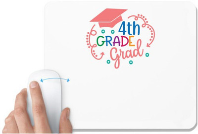 UDNAG White Mousepad 'Teacher Student | 4th grade grad' for Computer / PC / Laptop [230 x 200 x 5mm] Mousepad(White)