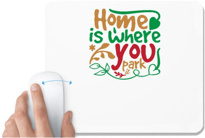 UDNAG White Mousepad 'Christmas | home is where you' for Computer / PC / Laptop [230 x 200 x 5mm] Non Slip Base Mousepad(White)