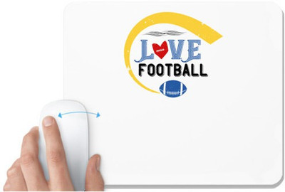 UDNAG White Mousepad 'Football | Love football 2' for Computer / PC / Laptop [230 x 200 x 5mm] Non Slip Base Mousepad(White)