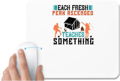 UDNAG White Mousepad 'Adventure | Each fresh peak ascended teaches something' for Computer / PC / Laptop [230 x 200 x 5mm] Mousepad(White)