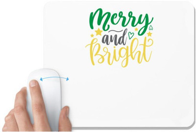 UDNAG White Mousepad 'Christmas | merry and bright2' for Computer / PC / Laptop [230 x 200 x 5mm] Mousepad(White)