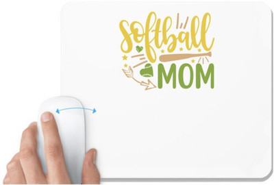 UDNAG White Mousepad 'Mother | softball mom' for Computer / PC / Laptop [230 x 200 x 5mm] Non Slip Base Mousepad(White)