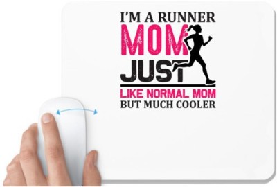 UDNAG White Mousepad 'Running | I'm a' for Computer / PC / Laptop [230 x 200 x 5mm] Mousepad(White)