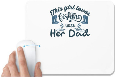 UDNAG White Mousepad 'Fishing | This girl loves fishing' for Computer / PC / Laptop [230 x 200 x 5mm] Non Slip Base Mousepad(White)