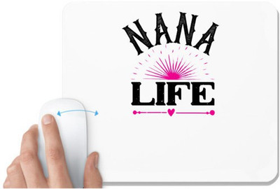 UDNAG White Mousepad 'Grand Father | nana life' for Computer / PC / Laptop [230 x 200 x 5mm] Non Slip Base Mousepad(White)
