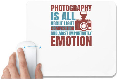 UDNAG White Mousepad 'Cameraman | PHOTOGRAPHY IS ALL ABOUT LIGHT' for Computer / PC / Laptop [230 x 200 x 5mm] Mousepad(White)