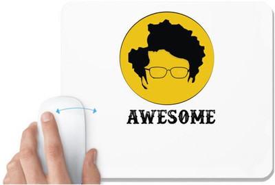 UDNAG White Mousepad 'Awesome | Awesome' for Computer / PC / Laptop [230 x 200 x 5mm] Non Slip Base Mousepad(White)